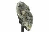 Sparkling Druzy Quartz Geode Section With Metal Stand - Uruguay #233936-3